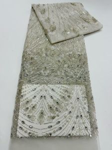 OLEVO | Luxury French Rhinestone Lace Fabric 2026 High Quality African Sequins Mesh Nigerian Embroidery Beads Net Lace For Wedding AT285