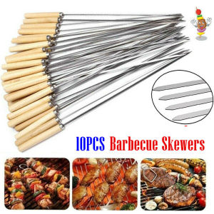[Taiva]10PCS BBQ Skewers 35cm ไม้เสียบ BBQ ไม้เสียบย่างบาร์บีคิว อุปกรณ์ย่างบาร์บีคิว