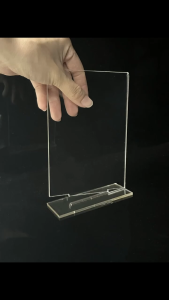 acrylic display stand A3 paper T seperate holder (portrait)