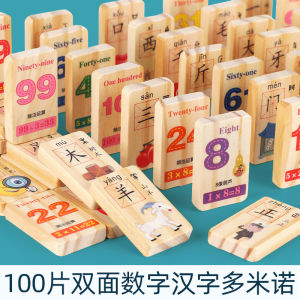 Early Education Dominoes Chinese Character Recognition Building Blocks Childrens Educational Toys for Boys And Girls 3-6 Years Old