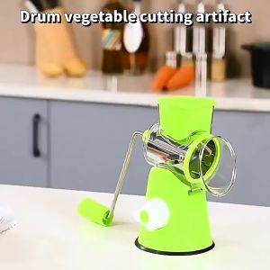 LIVABLE Tabletop Drum Grater 3 in 1 Rotary Shredder Slicer Cutter Grinder Vegetable Meat Grater Grater Food Chopper