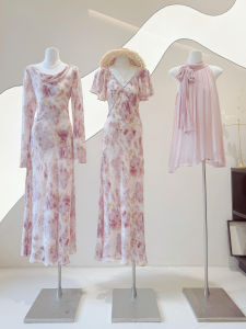 QFN | French Elegant Pink Floral Summer Dress