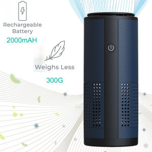 HGV Wireless air Purifier mini Air Purifier USB Rechargeable Portable Car Air Purifier Negative Ion PM2.5 Formaldehyde Removal Purification Air Sterilization Deodorant Cleaner Freshener With Fragrant Tablets 2000mAh home Air Purifier Vacuum Cleaner