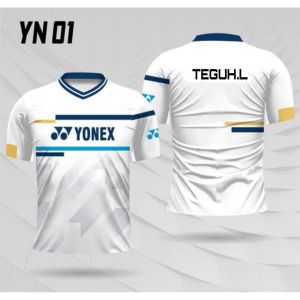 Jersey Badminton Yonex putih terbaru 2022 gratis request nama