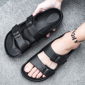 Casual Mens Slippers Summer Outdoor Wearable Sporty Anti-Slip Trendy Flat Heel Rubber Sole EVA Upgraded Version of Slippers
