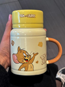 Ceramic Cat And Mouse Cartoon Mugs Creative Birthday Gift for Girls Office Water Cups High Aesthetic Value Cute Style 450ml Capacity