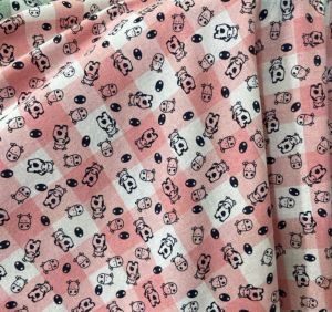 PROMO!! Kain Katun Linen Motif Sapi Lucu/Bahan Kain/Bahan Katun Linen Motif Sapi Lucu/Kain premium//