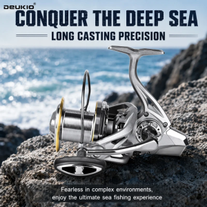 Deukio | DEUKIO Anti-Corrosion 8000-14000 Series Long Casting Spinning Wheel 6+1BB Aluminum Alloy Spool 4.8:1 High Speed Sea Fishing Reel