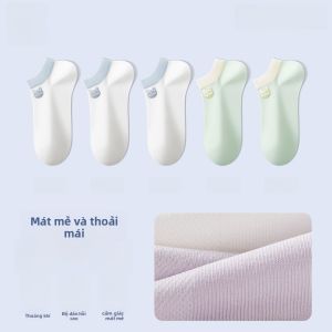 Tất ngắn MiiOW thoáng khí kháng khuẩn làm từ cotton mỏng phù hợp mùa hè