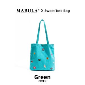 MABULA | Embroidered Shell Denim Tote Bag