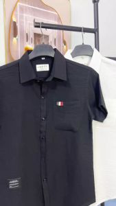 Áo sơ mi nam tay ngắn LODES viền 3 vạch túi vải đũi siêu mền mịn mẫu mới hottrend - MY LINH CLOTHING