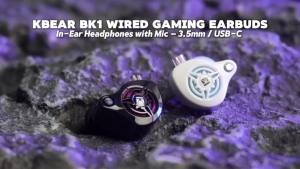Kbear | KBEAR BK1 10mm PET Composite Diaphragm Dynamic Driver In-Ear Headphones 5N OFC Dual Parallel Wire Headest HiFi Gaming Earphones
