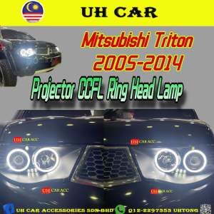 Mitsubishi Triton 2005-2014 Led Projector Head Lamp CCFL Ring Headlamp Headlight Light
