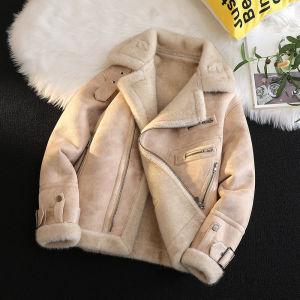 JIARONG | Thickened Fleece Wool Lined Suede Coat