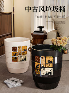 ถังขยะแบบย้อนยุคขนาดใหญ่สำหรับใช้ในบ้านสำหรับห้องนั่งเล่นและห้องนอนสำหรับห้องน้ำสำหรับสำนักงาน ถังกระดาษแบบหรูหรา