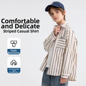 Mark Fairwhale | Boys Plaid Shirt Long Sleeve Spring Autumn Comfort Loose Fit