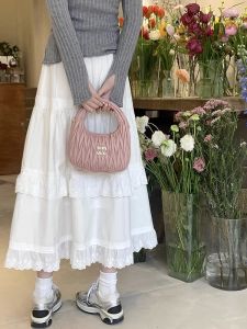 Váy Dài Chữ a Ren Màu Trắng Ngọt Ngào Phong Cách Hàn Quốc Váy Midi Chữ a Phong Cách Ngọt Ngào Mùa Xuân Thu Váy Dài