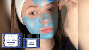 Brightening Mask Powder – Viareline Deep Cleansing Absorbs Oil & Blackheads Evens Skin Tone Gentle Brightening Facial Cleanser