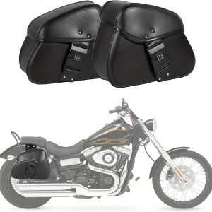 PU Leather Motorcycle Saddlebags Waterproof Motorbike Side Saddle Bags Password Lock Universal for Harley Suzuki Kawasaki Yamaha