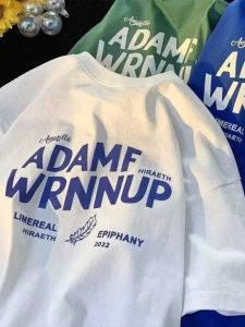 Short Sleeve T-Shirt Mens Summer Youth Fashion Brand Letter Print Loose Fit Large Size Half Sleeve round Neck Dry Fast