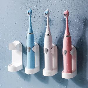 Creative No Footprint Toothbrush Holder Wall Mounted Electric Organizer Space Saving Bathroom Accessories
