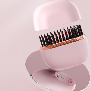Mini Portable Hair Straightener Brush 3‑Level Constant Temperature Ionic Hair Care Type‑C Rechargeable Travel Hot Comb