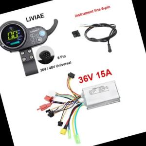 LIVIAE 36V 15A 48V 20A LCD Color Screen Instrument Intelligent Brushless Hall Controller for Electric Scooter Bicycle Parts