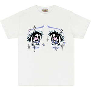 เสื้อยืดแขนสั้นหลวมสไตล์อเมริกัน DeadEndKids ลายตาญี่ปุ่น หลากสี สำหรับผู้หญิงวัย 25-29 ปี ฤดูร้อน 2024