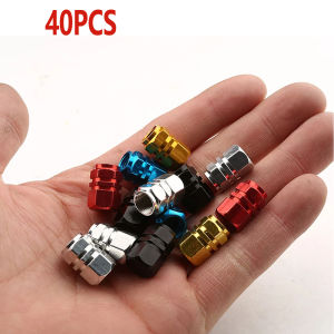 20/40/80pcs Car Tire Cap Wheel Nut Car Mounted Color Valve Cap Valve Cover Aluminum Alloy for Automobiles Motorcycles