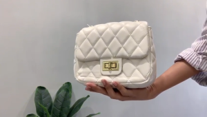 Tas Selempang Wanita Kombinasi Tali Rantai Warna Hitam Putih TGJ064