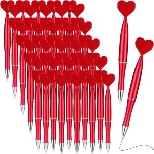 10Pcs Red Heart-Shaped Ballpoint Pens for Office Romantic Writing Wedding Signings ValentineS Day Gifts Student Stationery