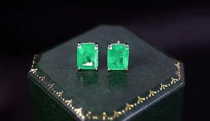 FFGems 100% Sterling Silver 925 Earrings Emerald Paraiba White Gold Green Square for Women Fine Jewelry wholesale Party Gift box