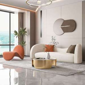 Nordic Simple Arc Sofa Tech Fabric