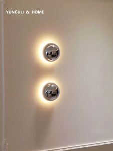 Bedroom Hallway Atmosphere Wall Lamps Metal round Ball Industrial Style Living Room Background Wall Light Entrance Corridor Lamp