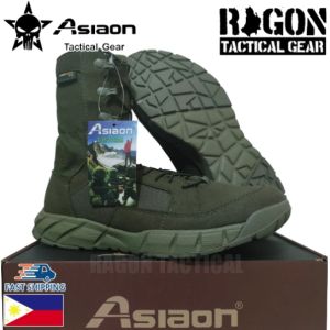 RAGON Asiaon 568 Highcut Tactical Boots: Cordura Fabric Water Resistant for Sport Outdoor Training and Hiking Green
