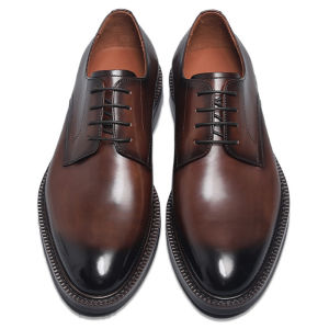 Mens Genuine Cowhide Leather Oxford Shoes Derby Dress Shoes for Business And Wedding