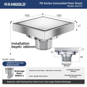 HIGOLD | Anti-insect Anti-odor Magnetic Floor Drain