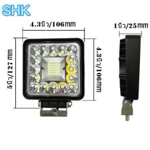 [ซื้อ 1 แถม 1 ฟรี] รุ่นใหม่ 4 นิ้ว 180W สปอร์ตไลท์ LED สปอตไลท์รถยนต์ ไฟหน้ารถ ไฟท้าย ไฟตัดหมอก 12V 24V ใช้สำหรับรถยนต์ รถจักรยานยนต์ รถบรรทุก ไฟ LED ความสว่างสูง อายุการใช้งานยาวนาน 100000h 1 รับประกันปี!