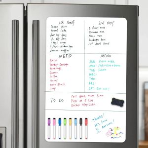 A2 Size Magnetic Whiteboard Dry Erase White Board for Fridge (23.6" X 16.5") with 8 Dry Erase Marker and 1 Eraser