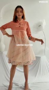 Nisaa Dress Pias Koin Organza | Dress Pesta Batik