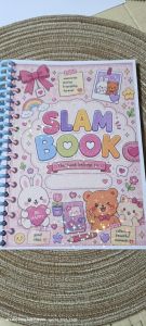 Kawaii Slambook 40/80 pages - Spiral bound - Cute animal illustrations - Pink cover - Personal journal - Good vibes theme