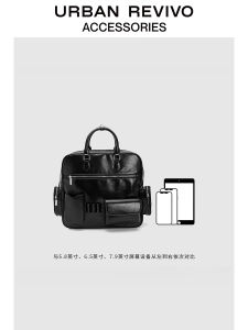 URBAN REVIVO กระเป๋าเป้สะพายหลังหนังสำหรับผู้ไม่นิยมเนื้อสัตว์ UAYB40016