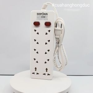 Ổ Cắm Điện 10 Lỗ Chéo Không Vướng Dây 2200W 10A SOPOKA