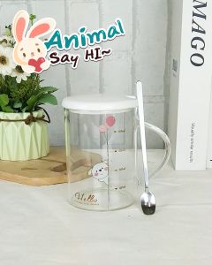 แก้วกาแฟ แก้วน้ํา แก้วใส่เหล่าสัตว์ เนื้อแก้วทนความร้อน