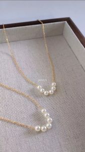 JOYUS Kaiya Titanium Stainless Steel 18K Gold Waterproof Pearl Korean Chocker Necklace Birthday Gift Box