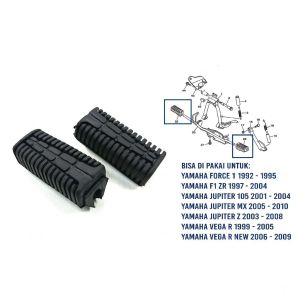 Karet Barstep Jupiter (Set Isi 2) - Footstep Postep Pijakan Kaki Depan Yamaha Crypton Vega Lama Jupiter Z Jupiter MX Vega ZR