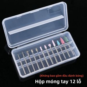 Hộp Đựng Mũi Khoan Móng Tay 1 Cái Trong Suốt Có Ngăn Chứa Dành Cho Máy Mài Điện 10/12/20/30 Lỗ Dụng Cụ Sắp Xếp Đồ Nghề Làm Móng
