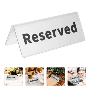 Stainless Steel Reserved Table Sign Hotel Restaurant Reserved Reminder Reserved Table Board