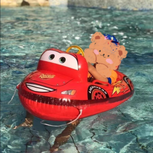 Police Car Swimming Ring Childrens Seat Ring Baby Toddler 1-3 Years Old 5 Boys Anti-Flip Baby Hot Spring Aircraft Life Buoy
