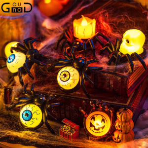 Lồng đèn bí ngô Halloween gounod với nến nhện Kỳ Quặc trang trí LED Quà Tặng Lễ hội khí quyển trang trí ngày lễ